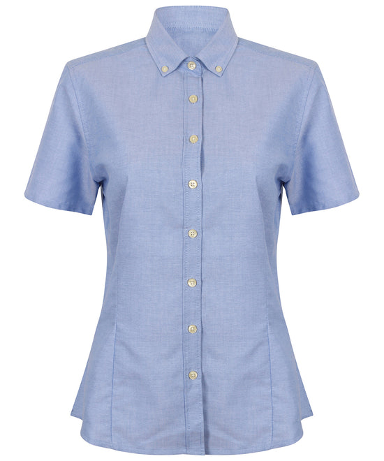 Women's modern short sleeve Oxford shirt