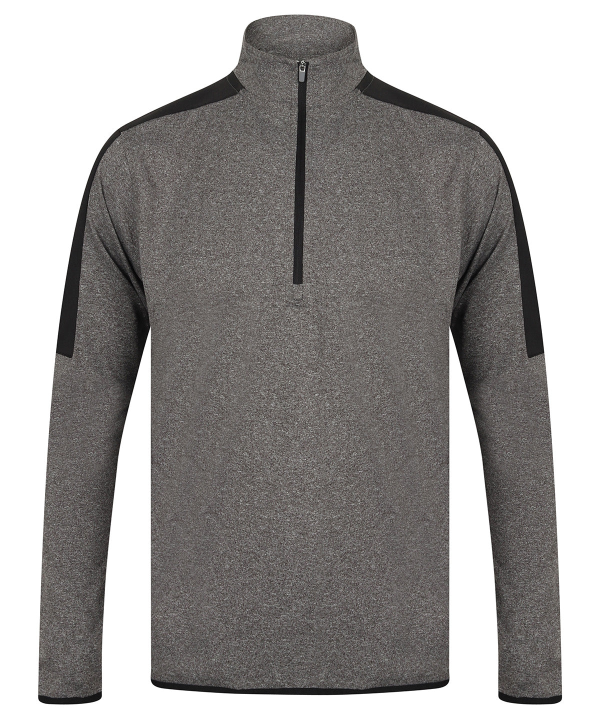 ¼ zip mid-layer with contrast panelling 