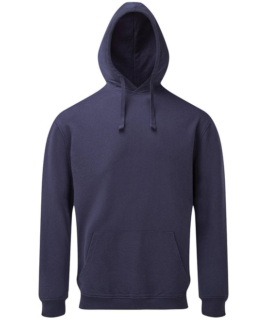 Navy - Men's coastal vintage wash loop back hoodie