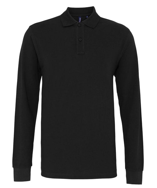Black - Men's classic fit long sleeved polo