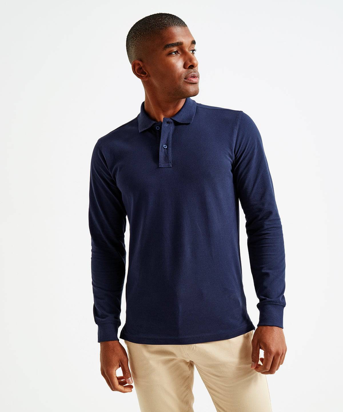 Black - Men's classic fit long sleeved polo