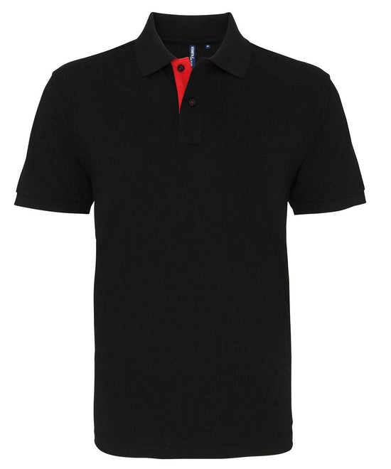 Black/Red - Men's classic fit contrast polo