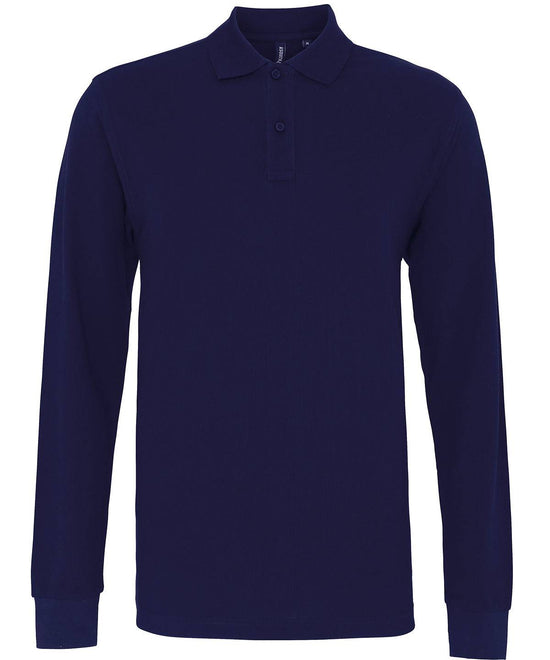 Navy - Men's classic fit long sleeved polo