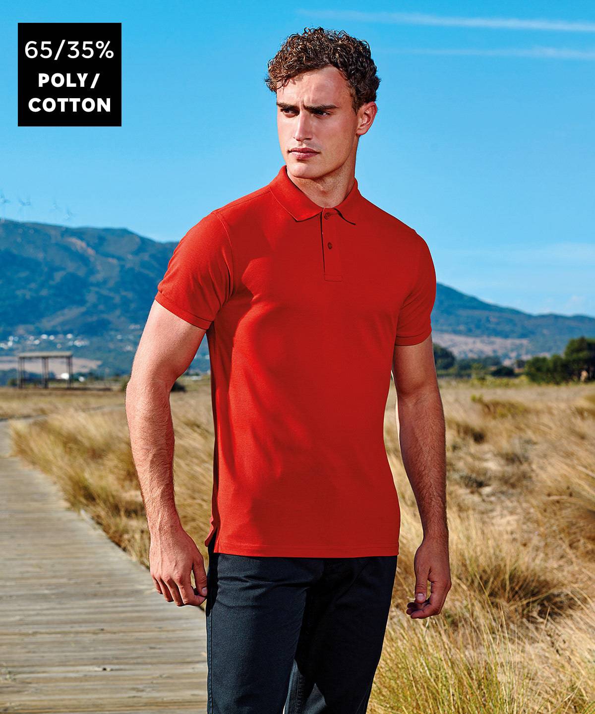 Navy* - Men’s polycotton blend polo