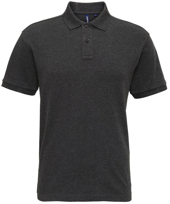 Heather Black - Men's super smooth knit polo