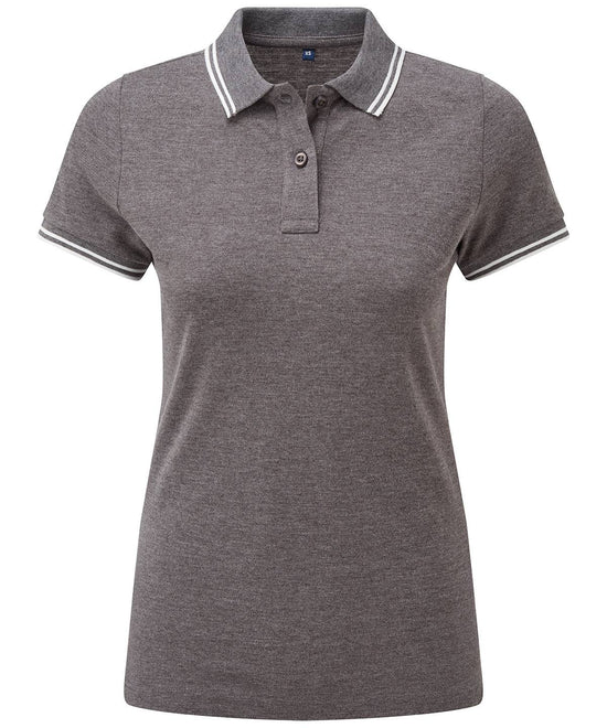 Charcoal/White - Women's classic fit tipped polo