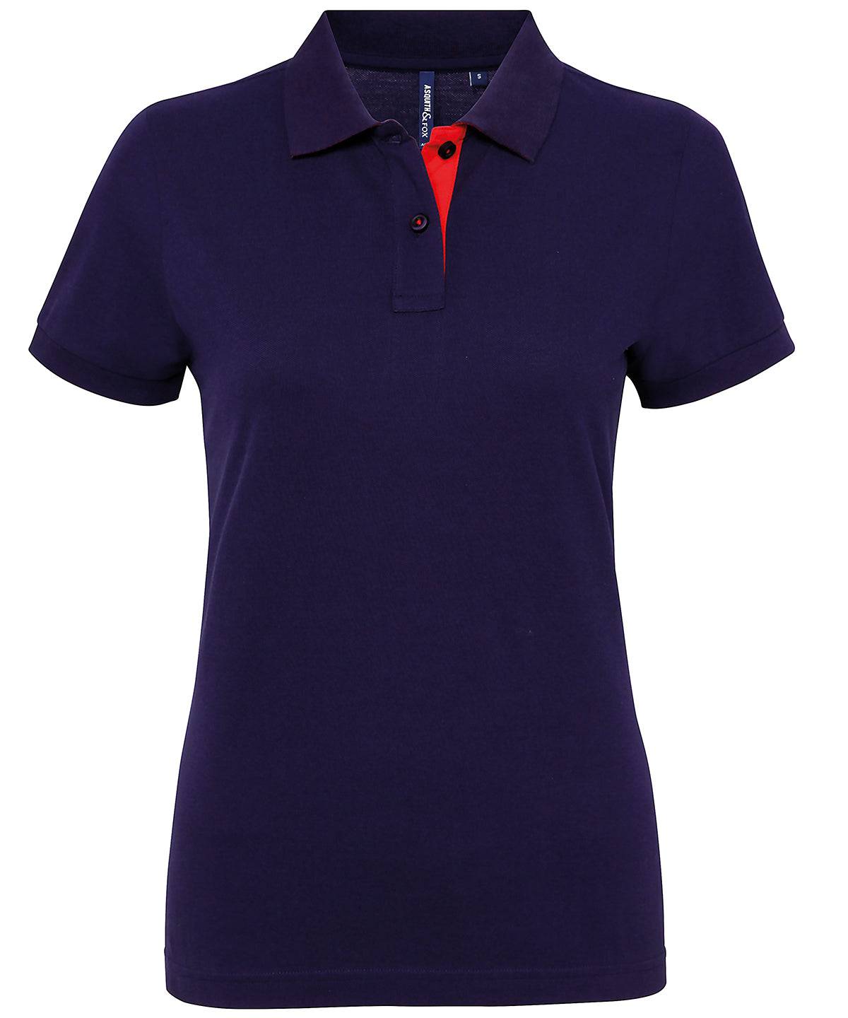 Navy/Red - Women's contrast polo