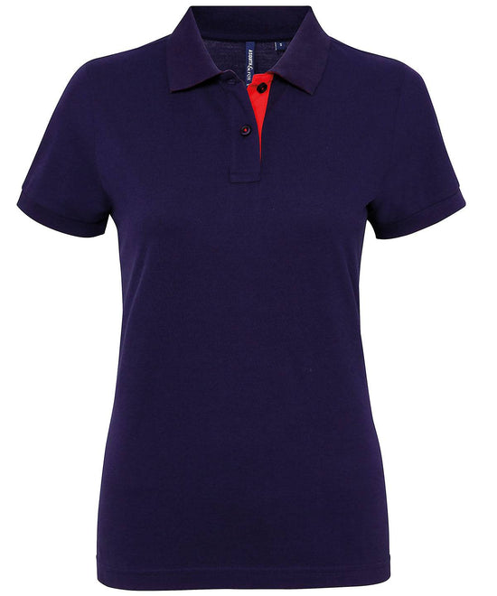 Navy/Red - Women's contrast polo