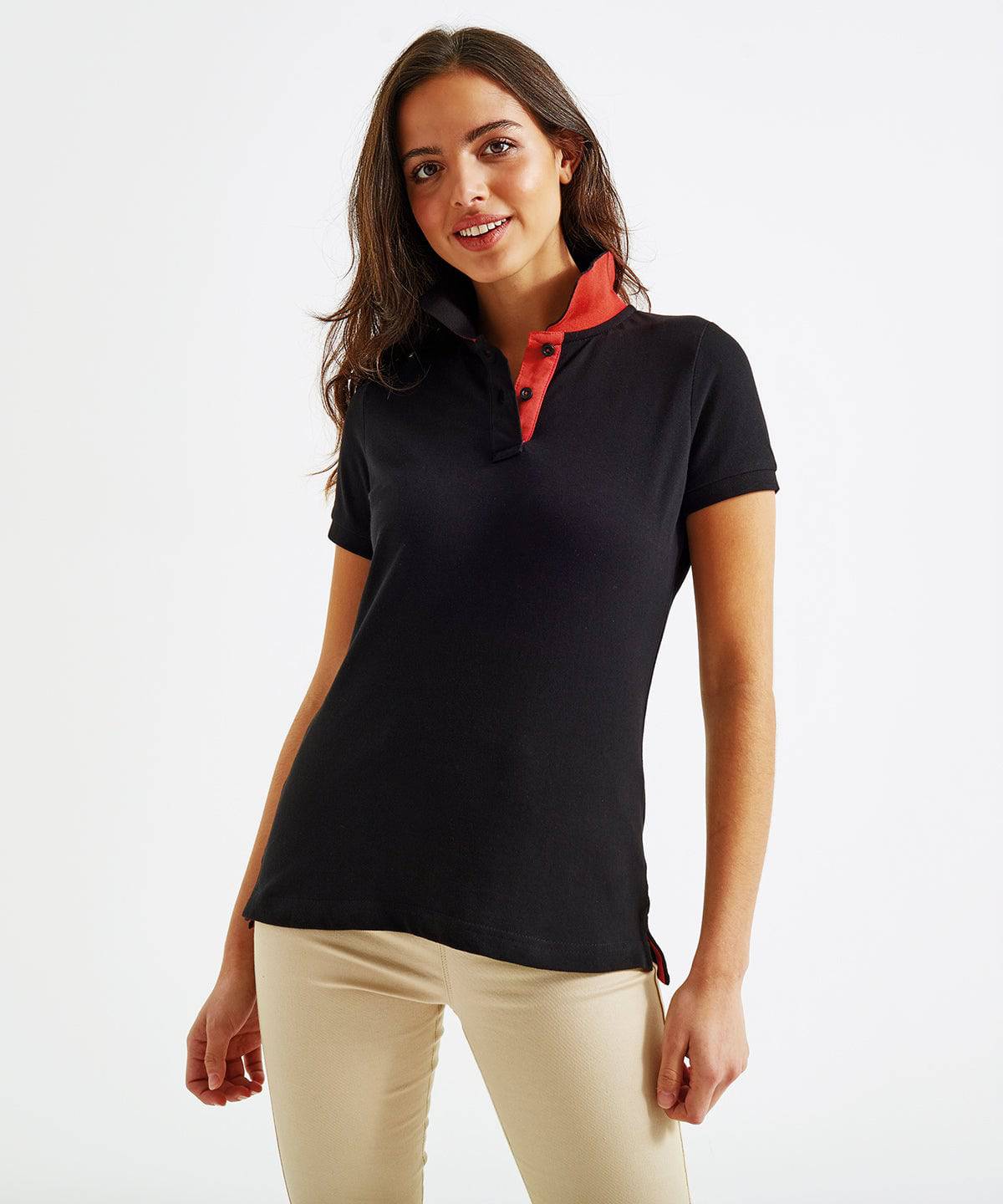 Navy/Red - Women's contrast polo