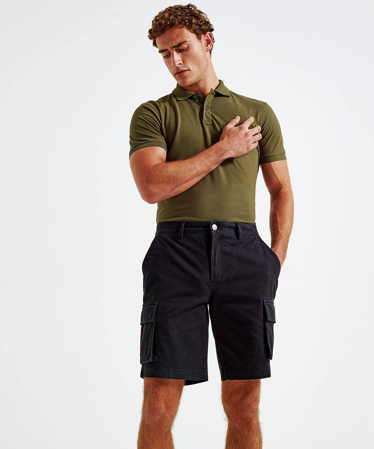 Load image into Gallery viewer, Black - Men&amp;#39;s cargo shorts
