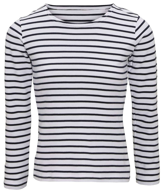 Load image into Gallery viewer, White/Navy - Women&amp;#39;s Marinière coastal long sleeve tee
