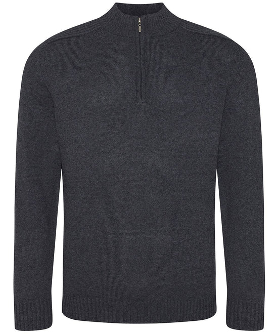 Charcoal - Wakhan ¼ regen zip knit sweater