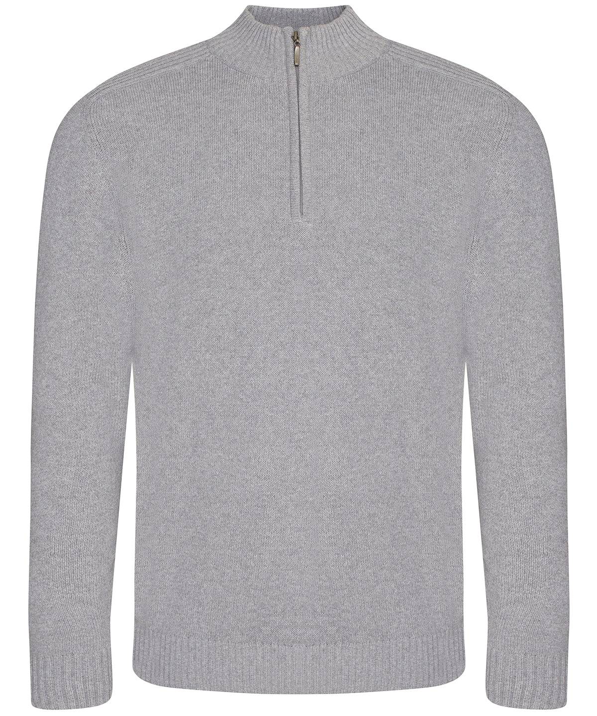 Heather Grey - Wakhan ¼ regen zip knit sweater