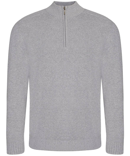 Heather Grey - Wakhan ¼ regen zip knit sweater