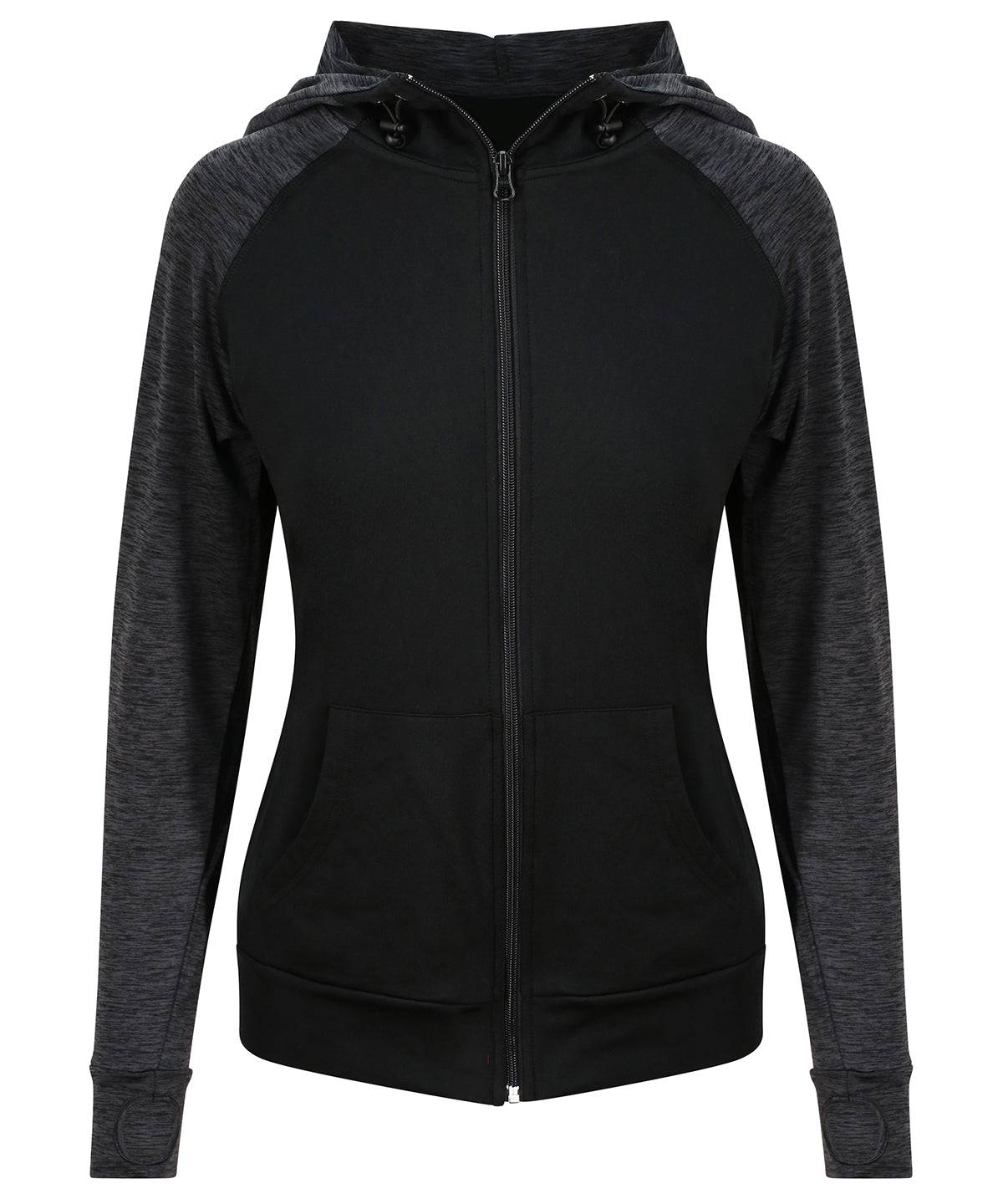 Black/Black Slate Melange - Women's cool contrast zoodie