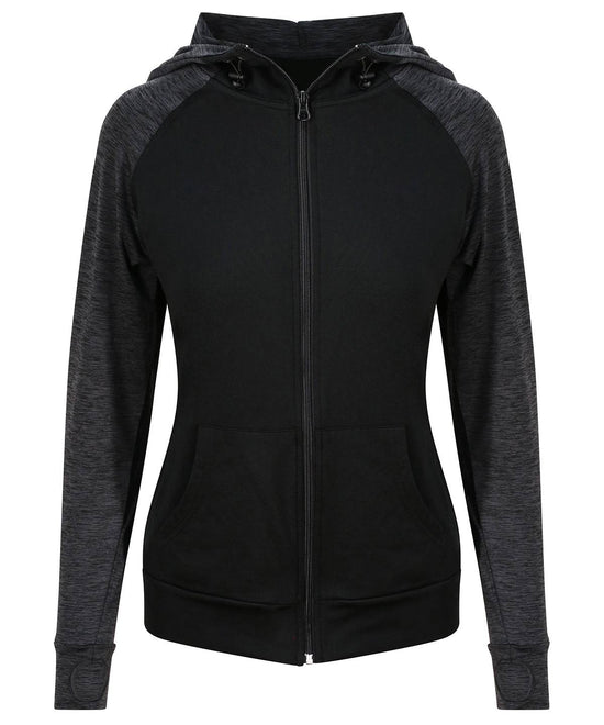 Black/Black Slate Melange - Women's cool contrast zoodie