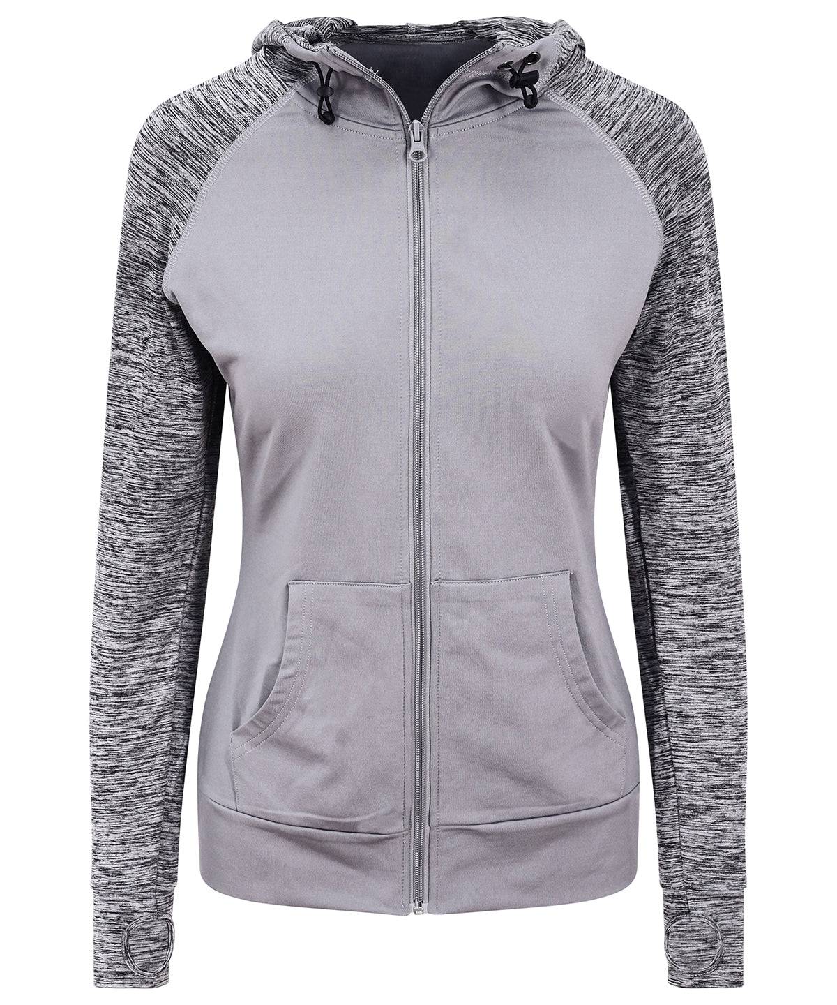 Grey/Grey Melange - Women's cool contrast zoodie