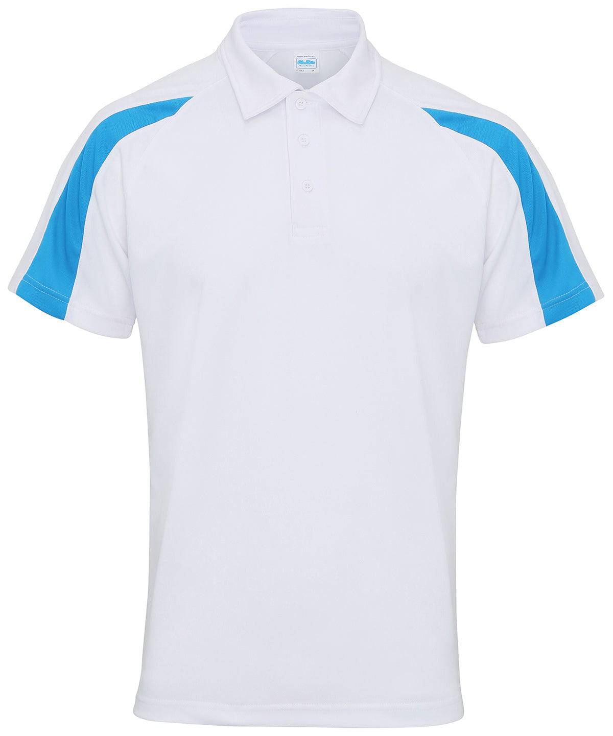 Arctic White/Sapphire Blue - Contrast cool polo