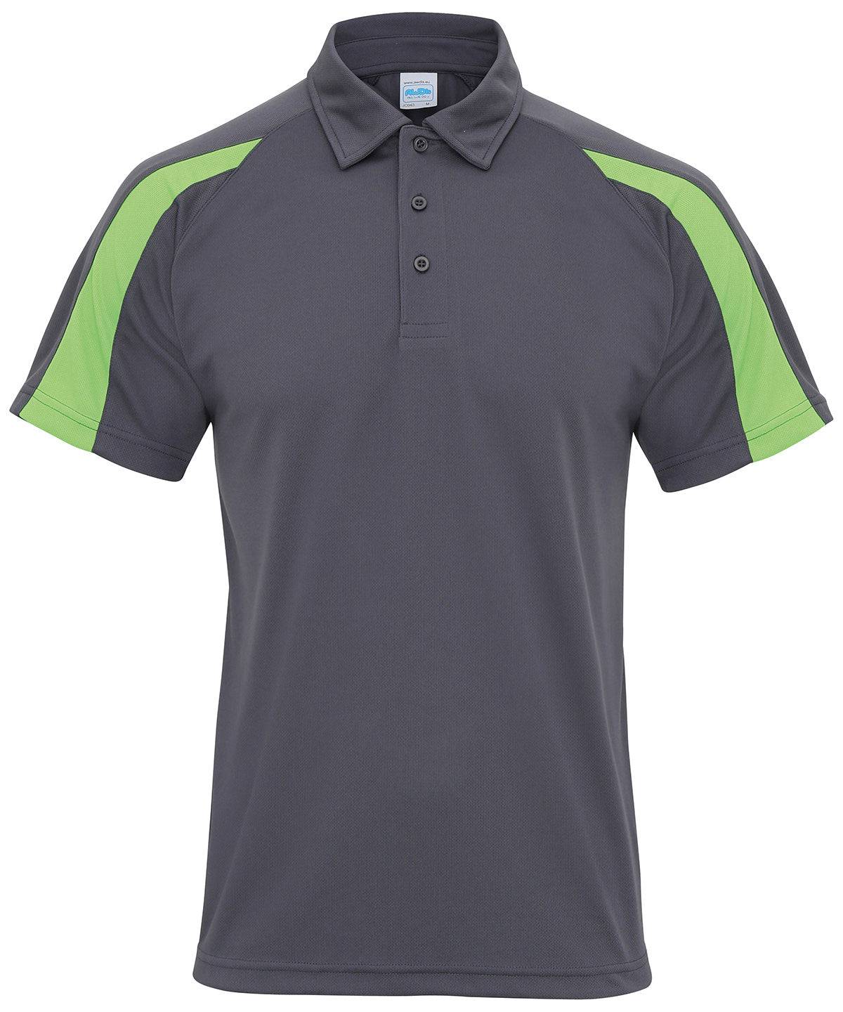 Charcoal/Lime Green - Contrast cool polo