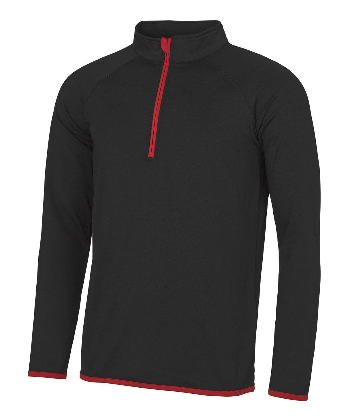 Jet Black/Fire Red - Cool ½ zip sweatshirt