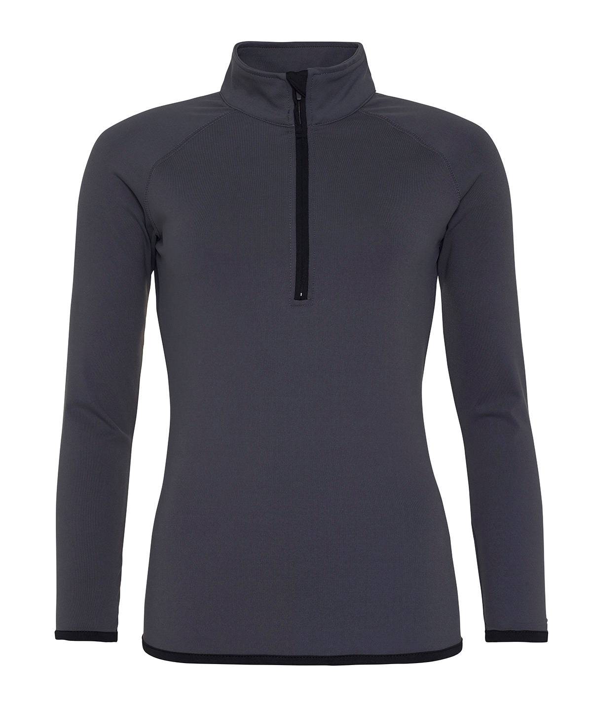 Charcoal/Jet Black - Women's cool ½ zip sweatshirt