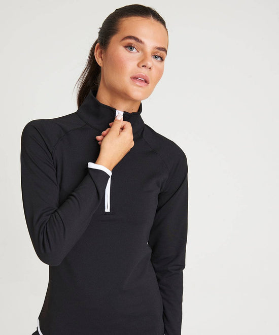 Charcoal/Jet Black - Women's cool ½ zip sweatshirt