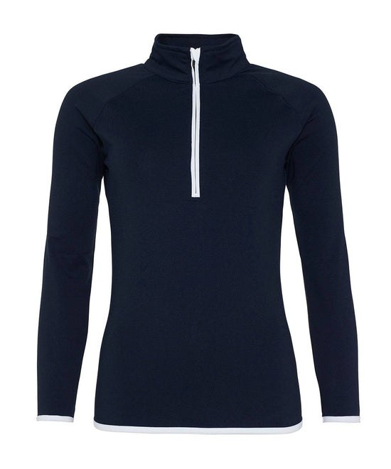 French Navy/Arctic White - Women's cool ½ zip sweatshirt