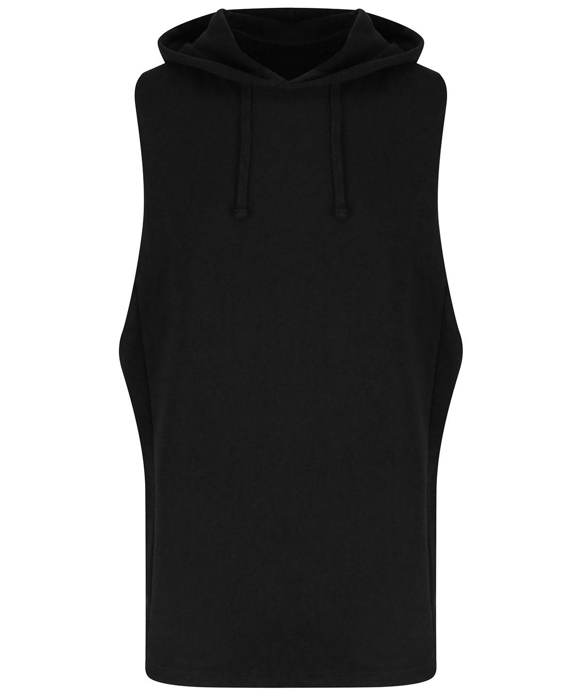 Jet Black - Urban sleeveless muscle hoodie