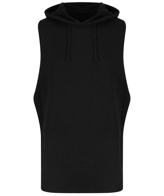 Jet Black - Urban sleeveless muscle hoodie