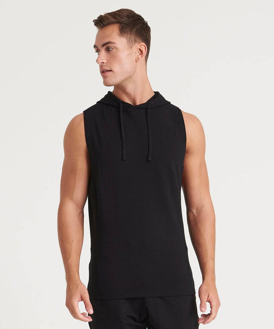 Jet Black - Urban sleeveless muscle hoodie