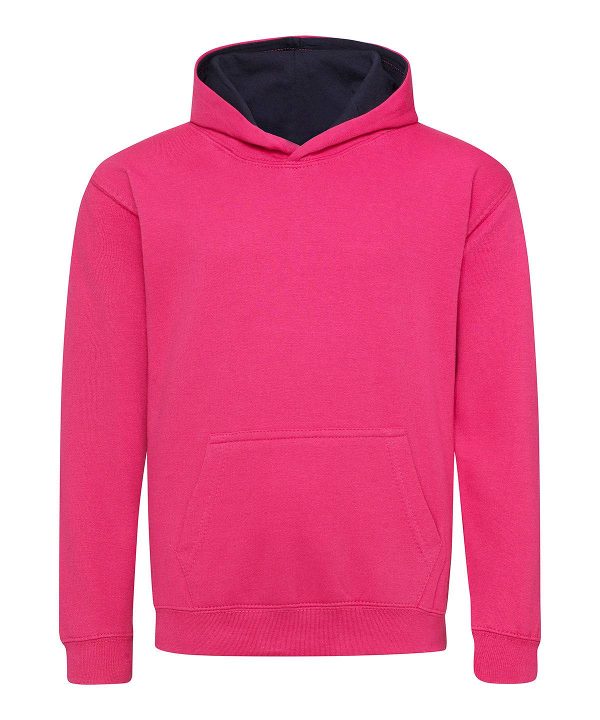 Hot Pink/French Navy - Kids varsity hoodie