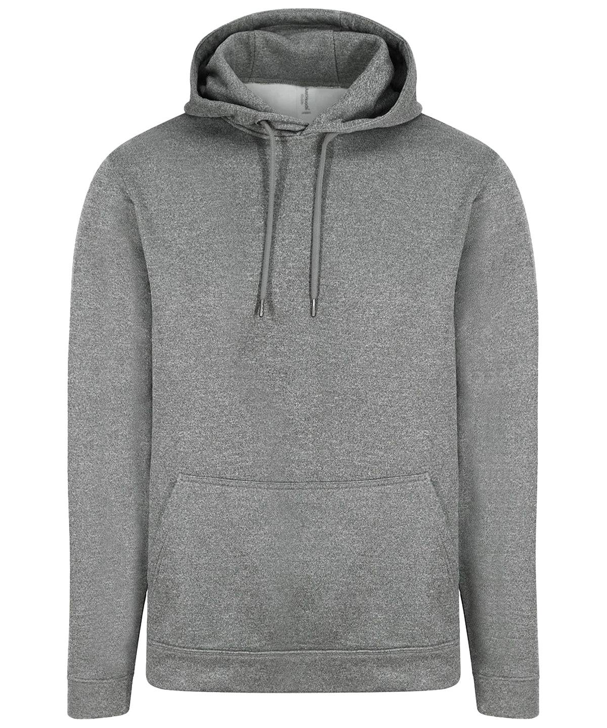 Grey Melange - Sports polyester hoodie