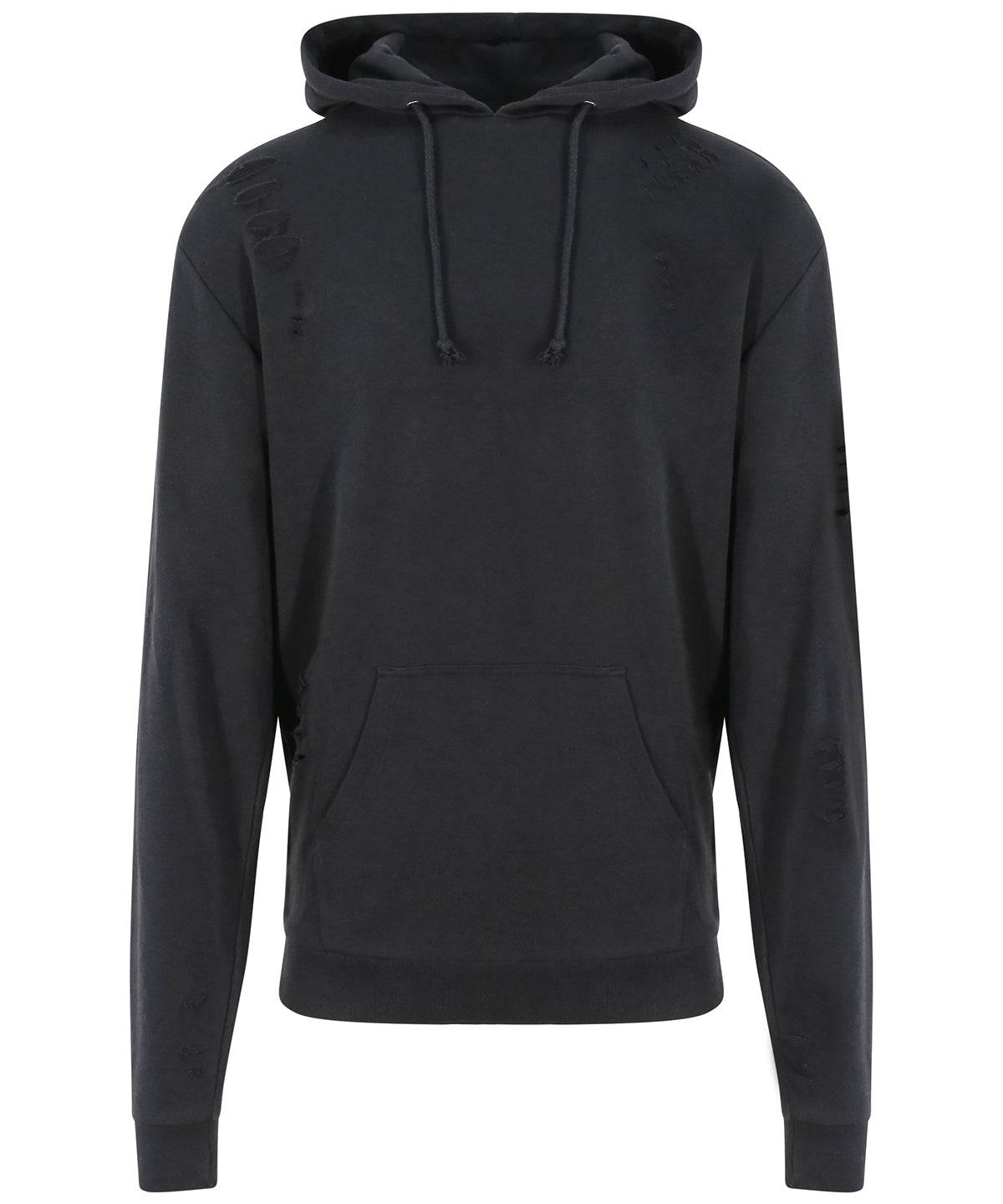 Jet Black - Distressed hoodie