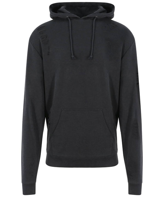 Jet Black - Distressed hoodie