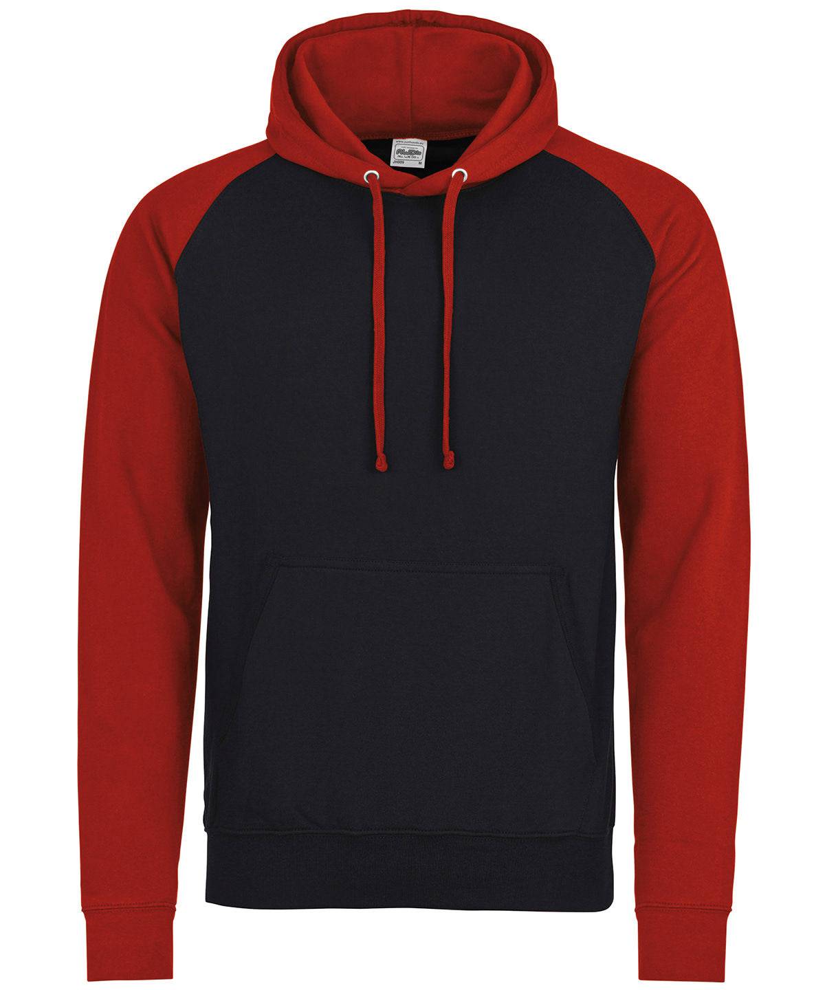 Jet Black/Fire Red - Baseball hoodie