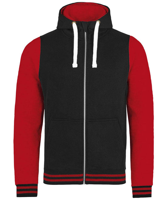 Jet Black/Fire Red - Urban varsity zoodie