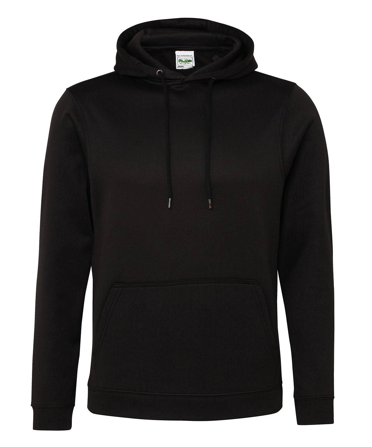 Jet Black - Sports polyester hoodie