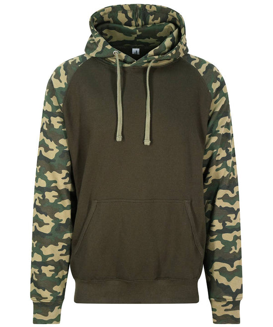 Solid Green/Green Camo - Baseball hoodie