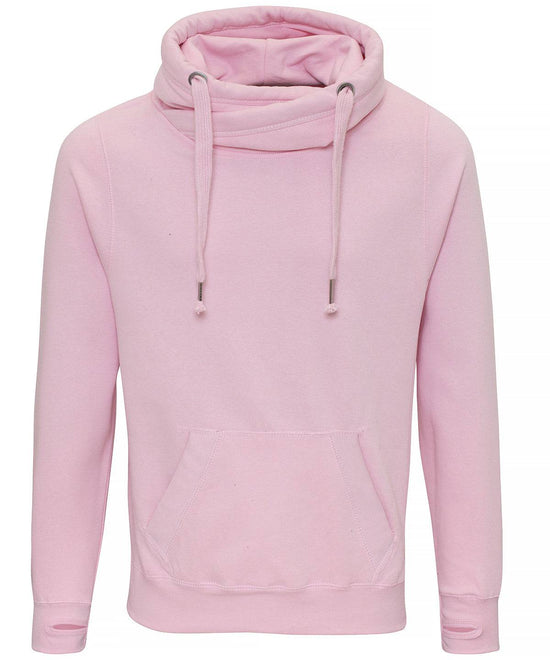 Baby Pink - Cross neck hoodie