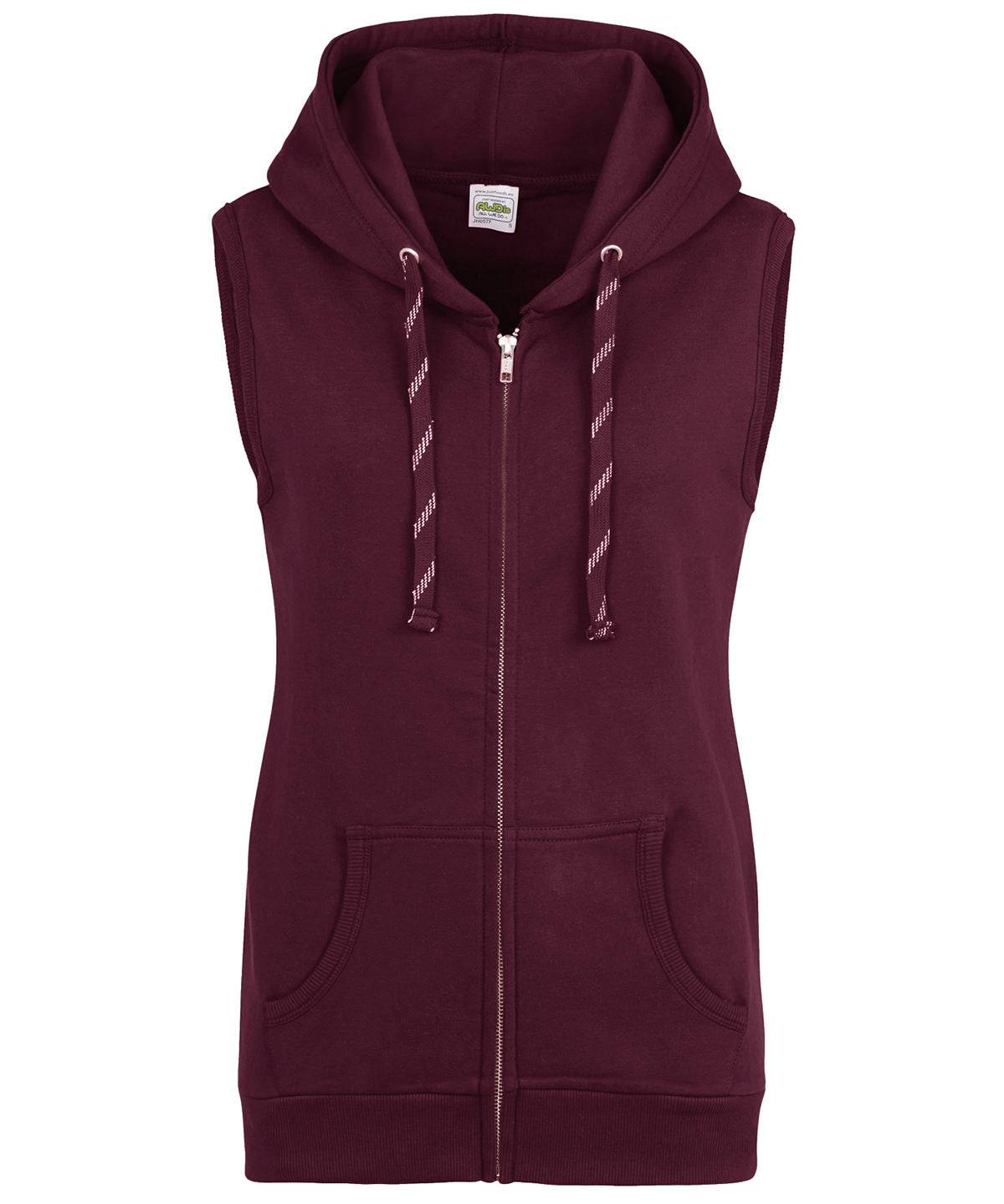 Burgundy - Women's sleeveless zoodie