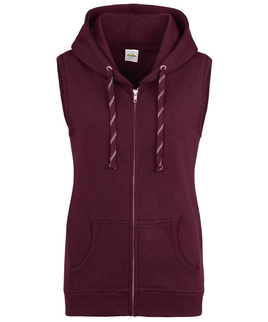 Burgundy - Women's sleeveless zoodie