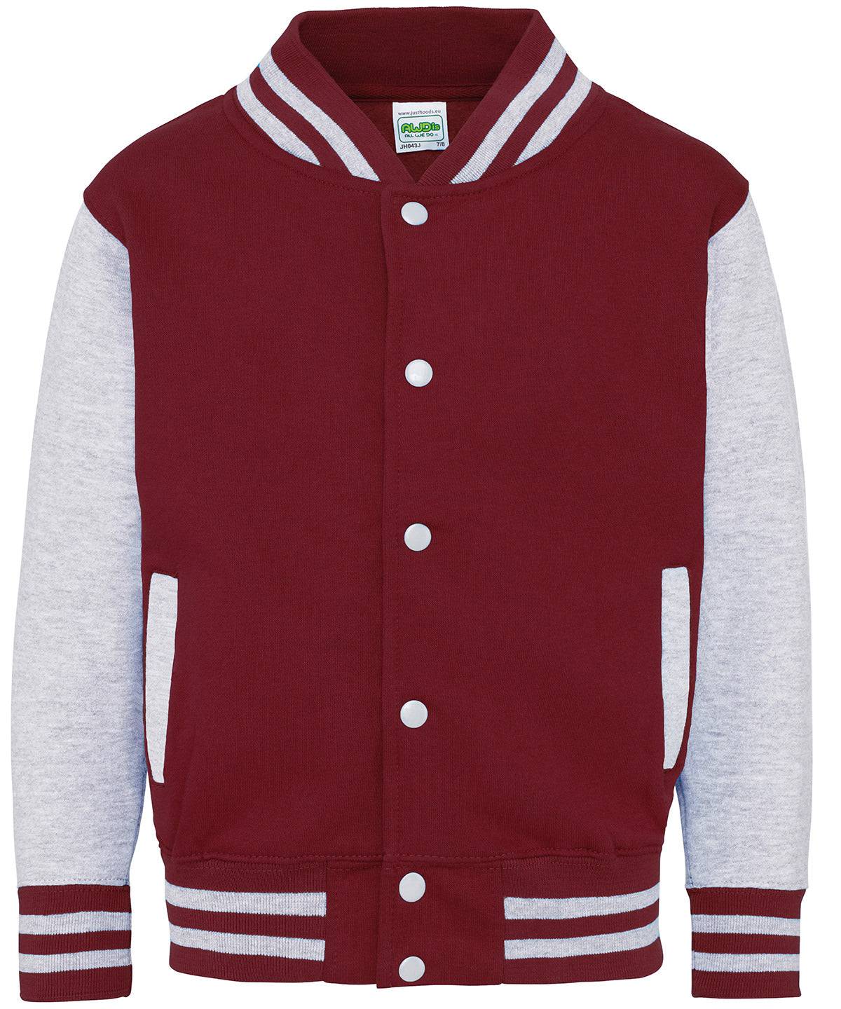 Burgundy/Heather Grey - Kids varsity jacket