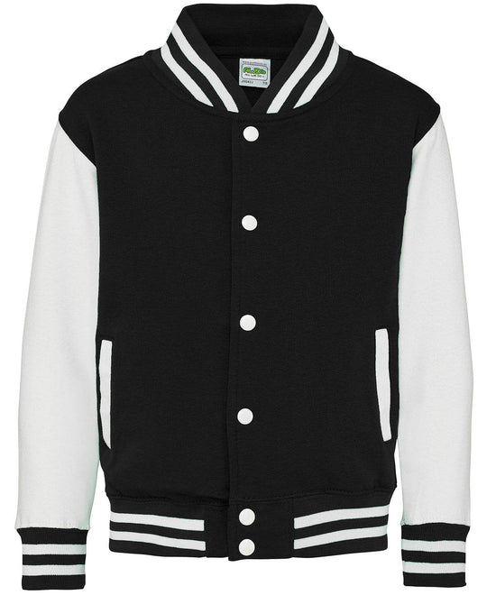 Jet Black/White - Kids varsity jacket