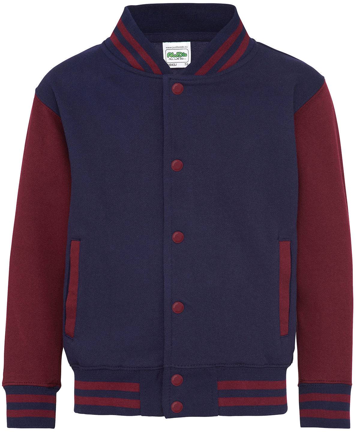 Oxford Navy/Burgundy - Kids varsity jacket