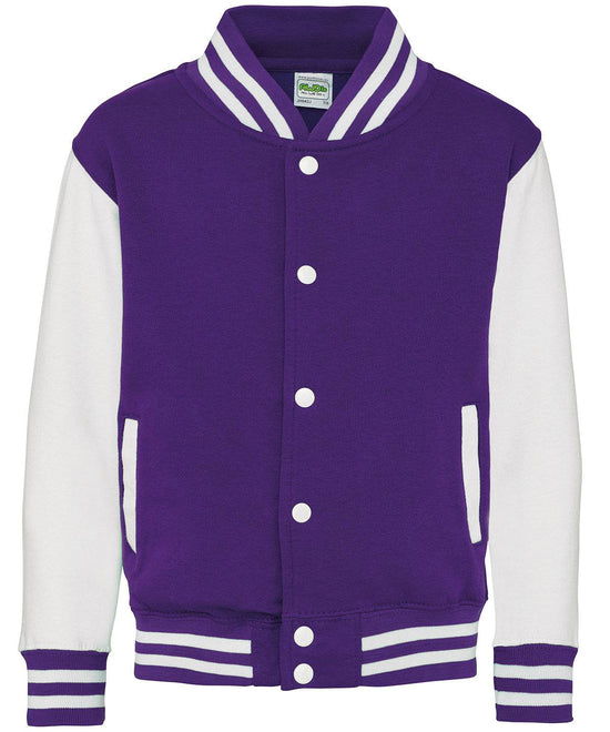 Purple/White - Kids varsity jacket