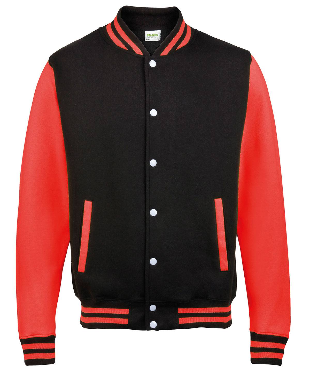 Jet Black/Fire Red* - Varsity jacket