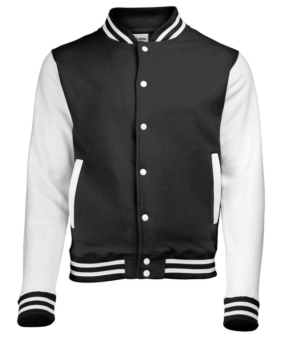 Jet Black/White* - Varsity jacket