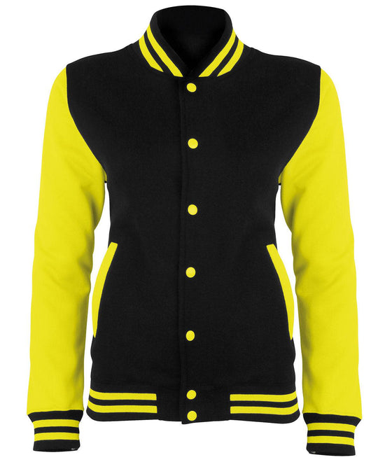 Jet Black/Electric Yellow - Electric varsity jacket