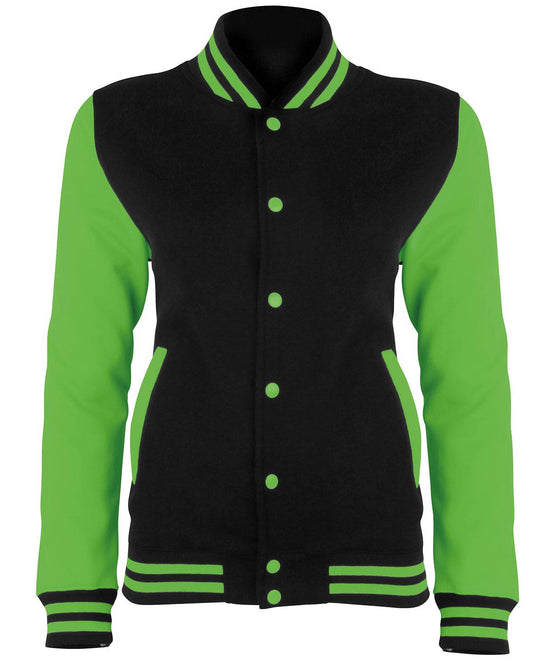 Jet Black/Electric Yellow - Electric varsity jacket