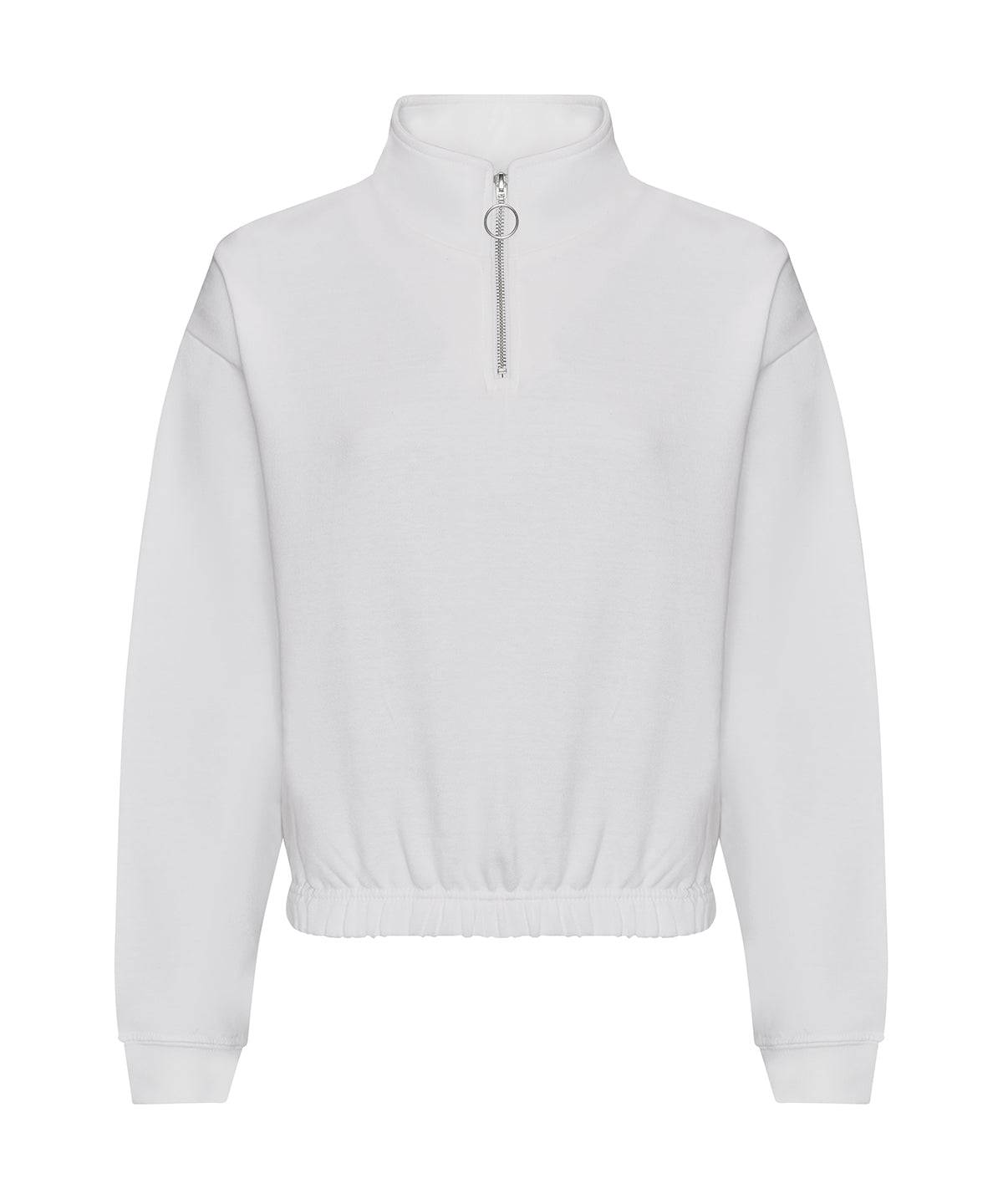 Arctic White - Women's cropped ¼-zip sweat